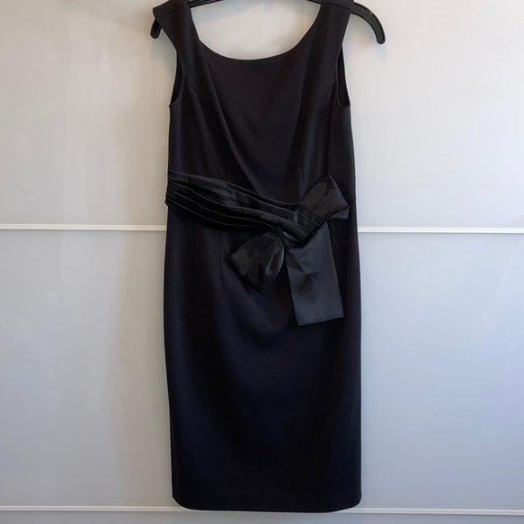 Le Chateau black cocktail dress w/ satin style bolera matching bow on dress - Picture 3 of 7